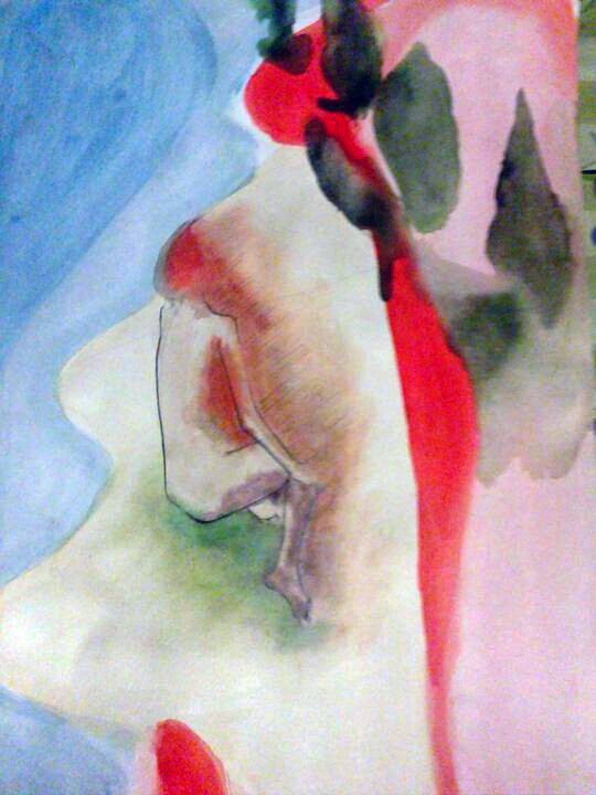 dream - kombinovaná tecnika malby, kresby a monotypie