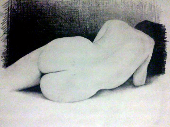 žena, akt - figurální kresba