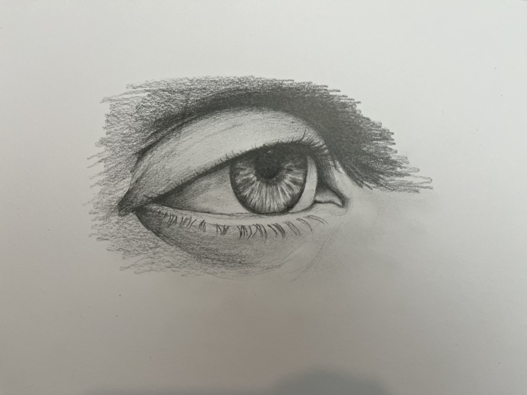kresba tužkou - studie oka